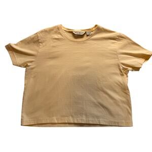 Eddie Bauer Yellow 100% Cotton Crewneck T Shirt Size M Minimalist Basic